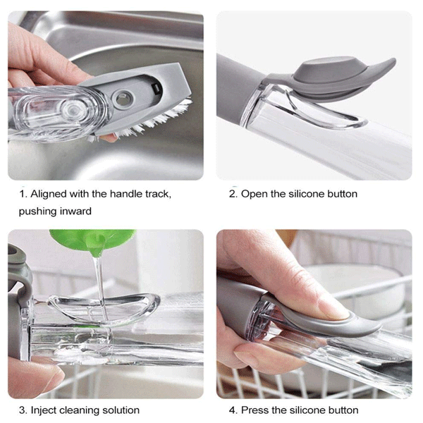Automatically Add Cleaner Decontamination Kitchen Cleaning Brush 2pcs-2839