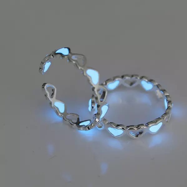 Signature Collections Glow In Dark Luminous adjustable Rings 2Pcs-312