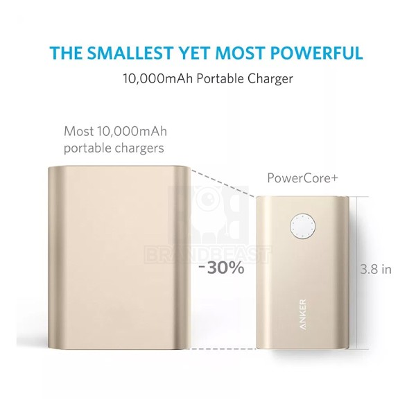 Anker Powercore+10050mAh Quick Charge 3.0 Power Bank Golden A1311HB1-876