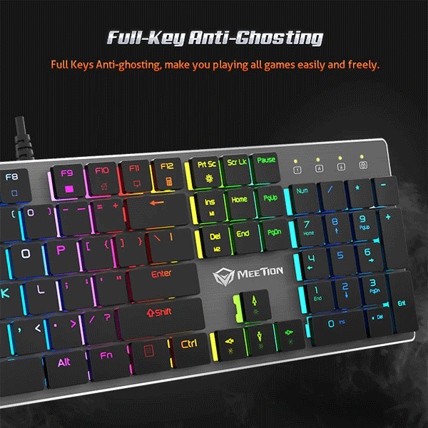 Meetion MT-MK80 chocolate keycap Ultra-thin Mechanical Keyboard-2737