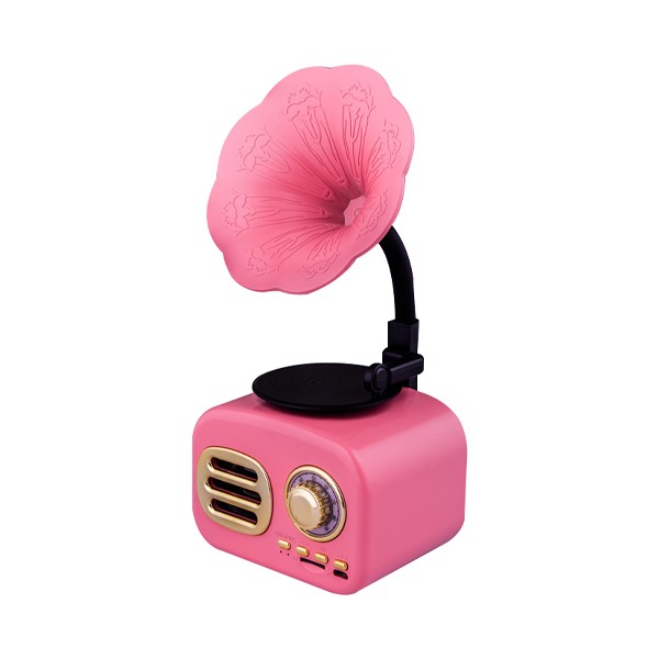 Mini Portable Wireless Audio Wood Speaker Retro Large Volume Gramophone -1521