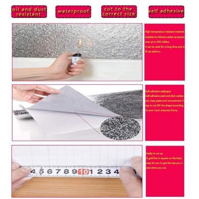 5 M Self Adhesive Kitchen Use Waterproof And Oil Proof Aluminium Foil Wrapping Paper Silver-3992