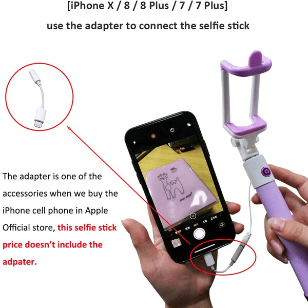 Universal Wired Selfie Stick With Button-4040