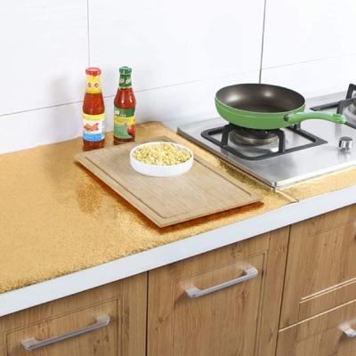 5 m Self Adhesive Kitchen Use Waterproof And Oil Proof Aluminum Foil Wrapping Paper, Gold-3984