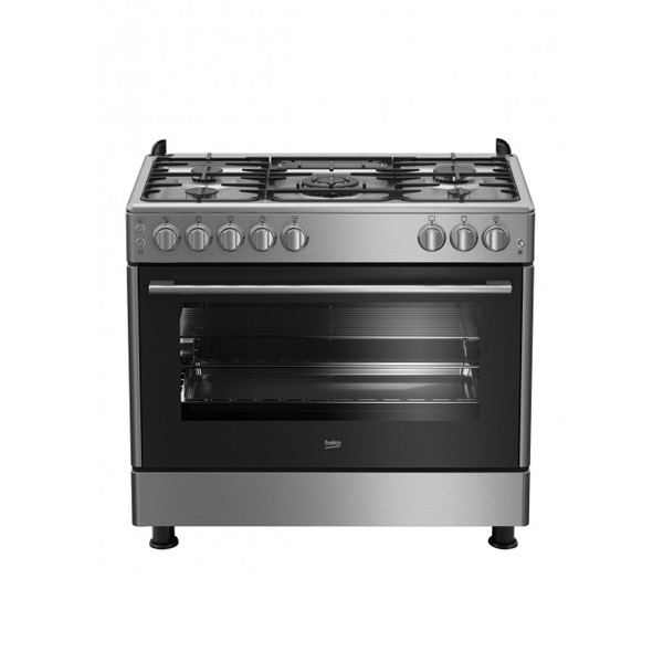 Beko Gas Cooker 90 X 60 Cm Steel GG15125GX -185