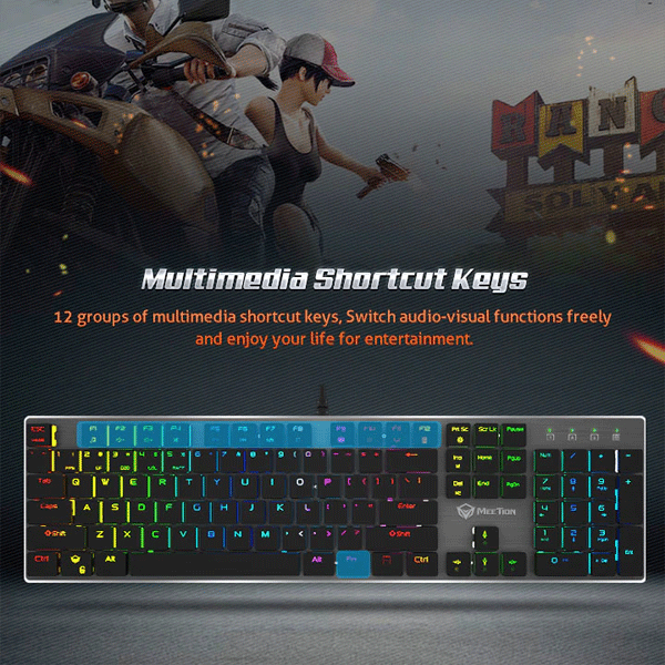 Meetion MT-MK80 chocolate keycap Ultra-thin Mechanical Keyboard-2739