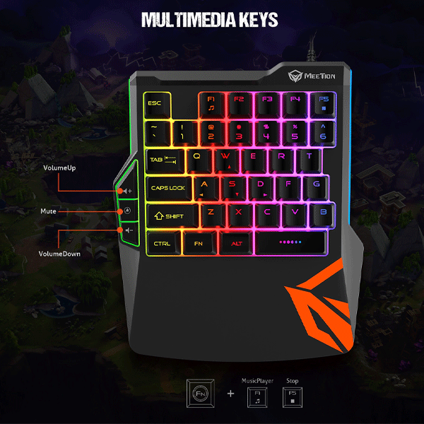 Meetion MT-KB015 One-hand Gaming Keyboard-2708
