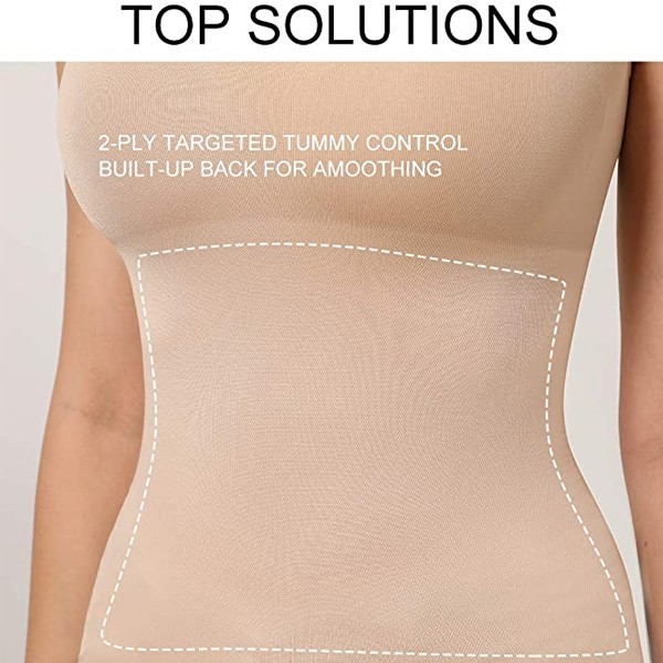 Women's Cami Built In Bra Shaper Shapewear Tank Top Tummy Control