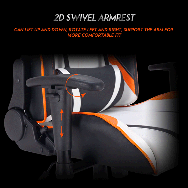 Meetion MT-CHR15 Gaming Chair Black+Orange-3134