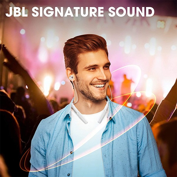 JBL Live 200BT Wireless In Ear Neckband Headphone,White-3180