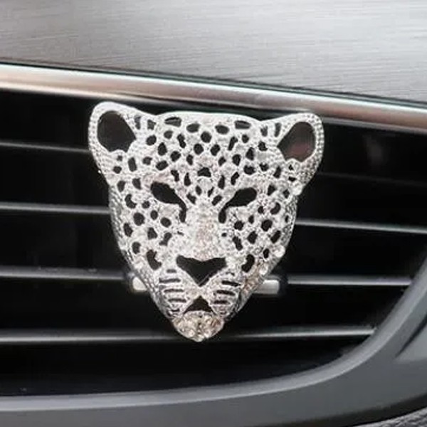 Rhinestone Leopard Head Car Aroma Diffuser-1093