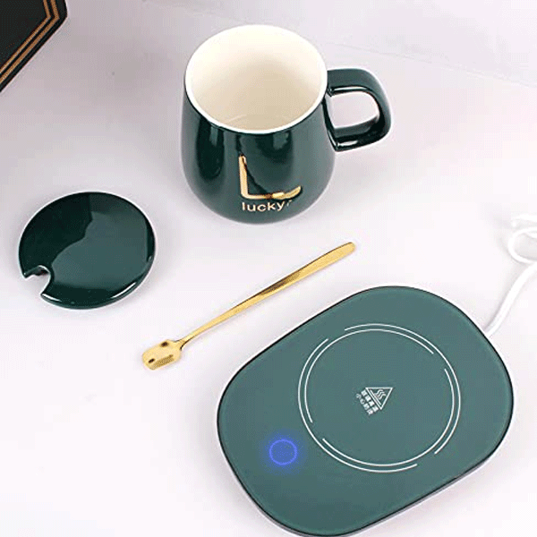 Lucky Coffee Cup & Saucer  Cup With Auto Heating Saucer/Pad To