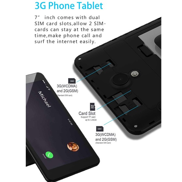 G-TAB C3 3G 1G RAM & 16GB Internal Storage IPS Tablet 7 Inch-568
