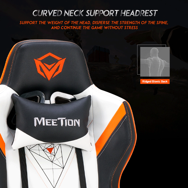 Meetion MT-CHR15 Gaming Chair Black+Orange-3133
