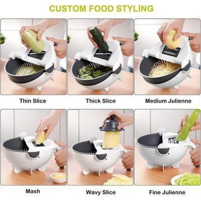 Shop for New 9 in 1 Rotate Vegetable Cutter with Drain Basket