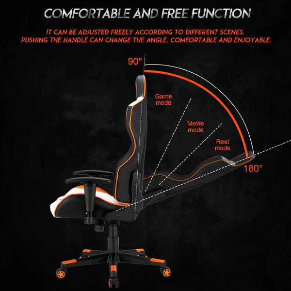 Meetion MT-CHR15 Gaming Chair Black+Orange-3136