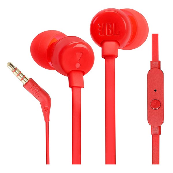 JBL Tune 110 in Ear Headphones with Mic Red-3473