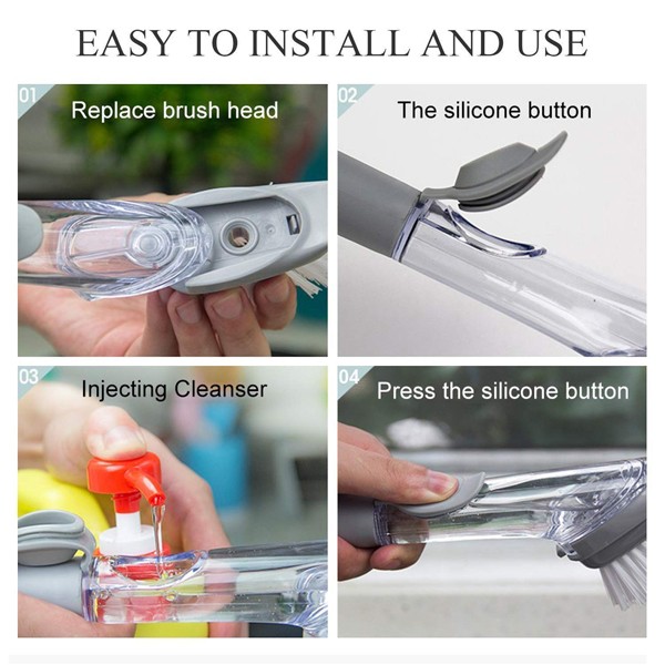 Automatically Add Cleaner Decontamination Kitchen Cleaning Brush 2pcs-877