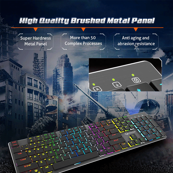 Meetion MT-MK80 chocolate keycap Ultra-thin Mechanical Keyboard-2735