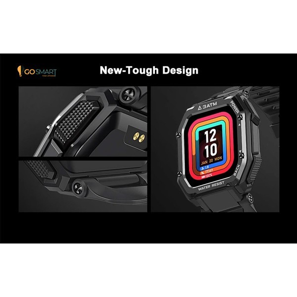 Super Tough Military  Go Smart  Ruf and Tuf Smartwatch,Charcoal Black-704