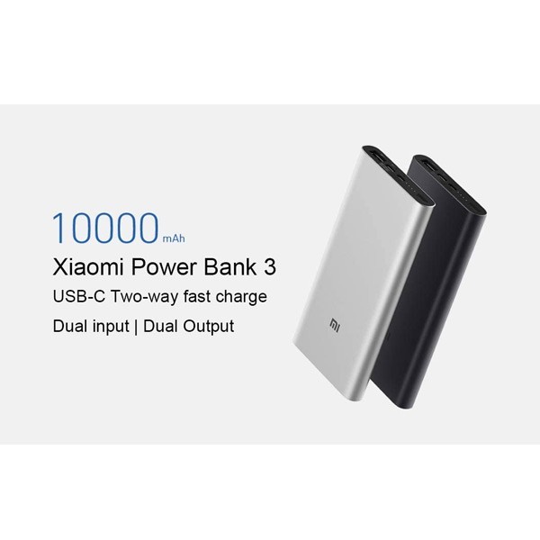 Xiaomi Mi 18W 10000mAh Fast Charge Power Bank 3, Silver-2821