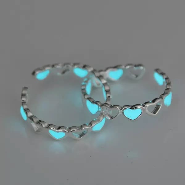 Signature Collections Glow In Dark Luminous adjustable Rings 2Pcs-311