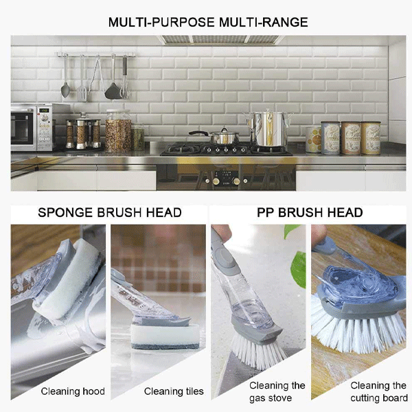 Automatically Add Cleaner Decontamination Kitchen Cleaning Brush 2pcs-2836