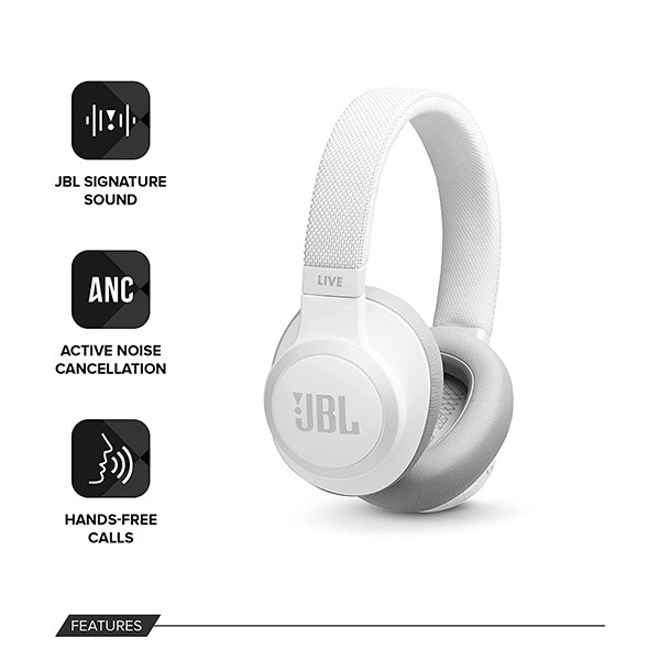 JBL Live Headphone 650 BT NC White-3345