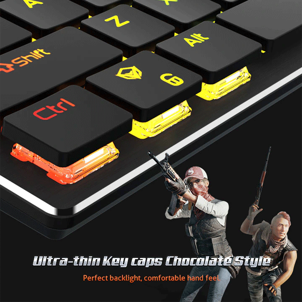 Meetion MT-MK80 chocolate keycap Ultra-thin Mechanical Keyboard-2738