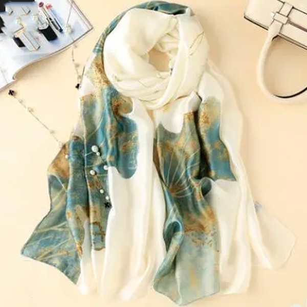 Printed Imitation Silk Scarf-1000