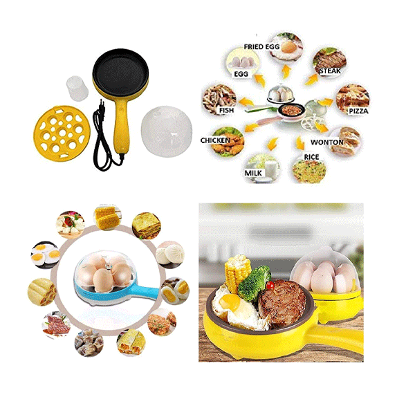 Multifunction Mini Electric Egg Omelette Cooker Eggs Boiler Food Steamer  Pancake Fried Steak Non-stick Frying Pan 110V 