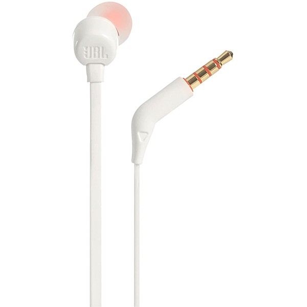 JBL Tune 110 in Ear Headphones with Mic White-3540