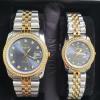 Sveston Couple Watch Silver Gold Strap Black Dial 01