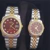 Sveston Couple Watch Silver Gold Strap Red Dial01