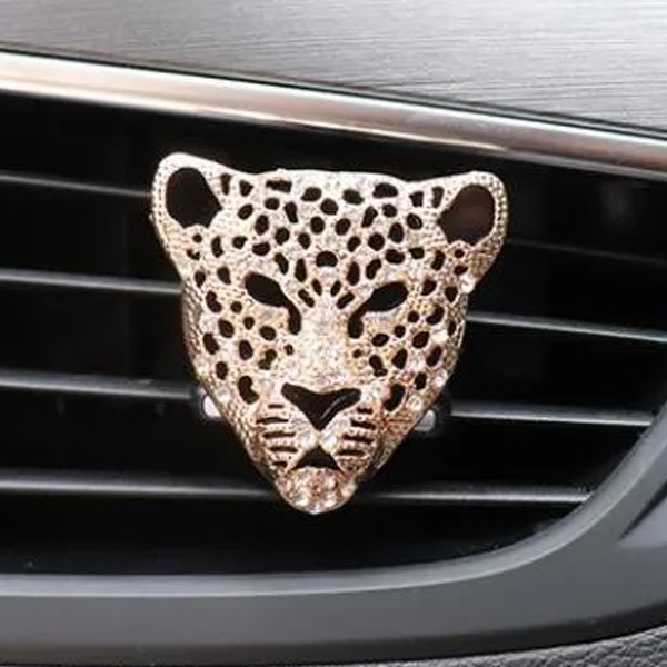 Rhinestone Leopard Head Car Aroma Diffuser