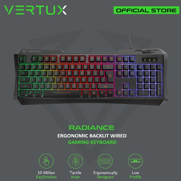 vertux radiance ergonomic rgb backlit