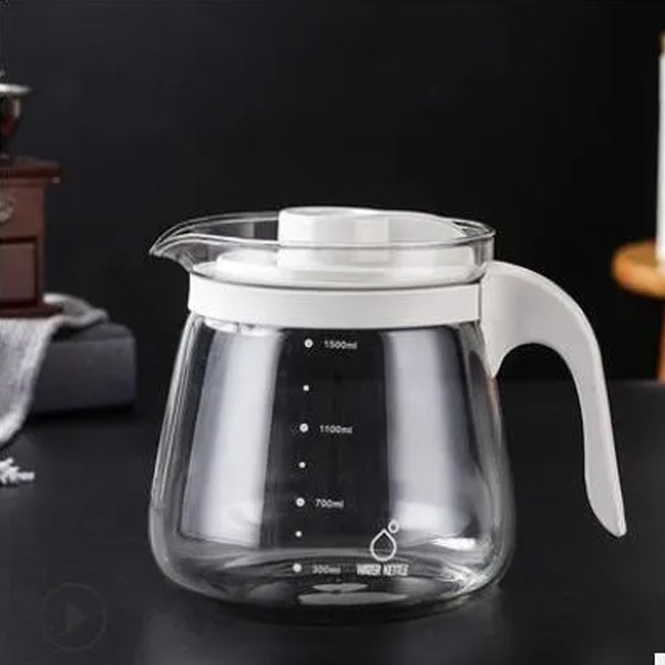 High Temperature Resistant Glass Kettle White Trumpet
