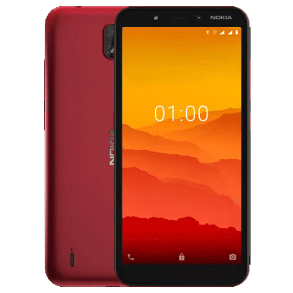 Nokia C1 TA-1165 Dual Sim 1GB & 16GB Storage Gcc, Red