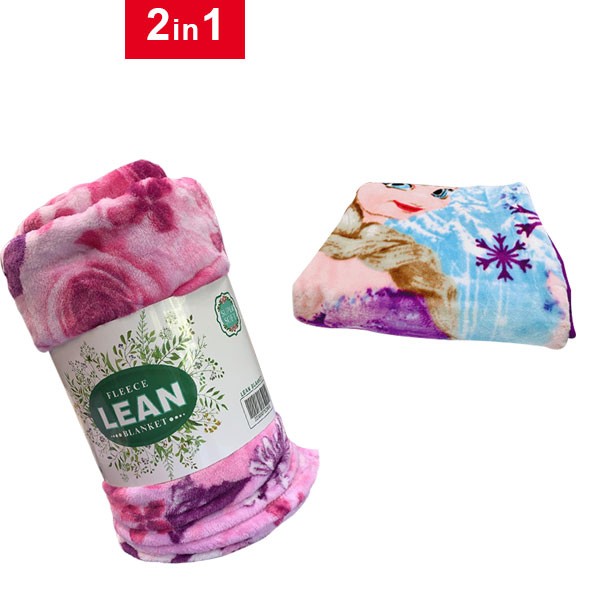 2 IN 1 Combo Fleece Lean Designed 200X220cm Blanket and Kids Blanket 110X140cm