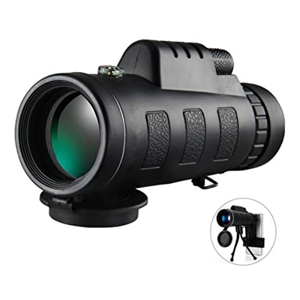 Monocular Telescope 40x60 HD with Phone Clip&Tripod, High Power Zoom Monocular Scope with Waterproof BAK4 Prism Lens for Adults Bird Watching Concert Fishing Hunting